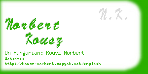 norbert kousz business card